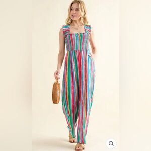 Colorful Striped Jumpsuit